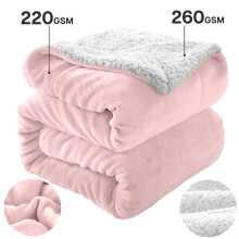 (Double, Pink) Heavy Thick Blanket Bed Throw-Single Double King Size-Warm Fluffy for Extreme Winters