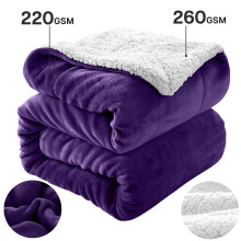 (Double, Purple) Heavy Thick Blanket Bed Throw-Single Double King Size-Warm Fluffy for Extreme Winters