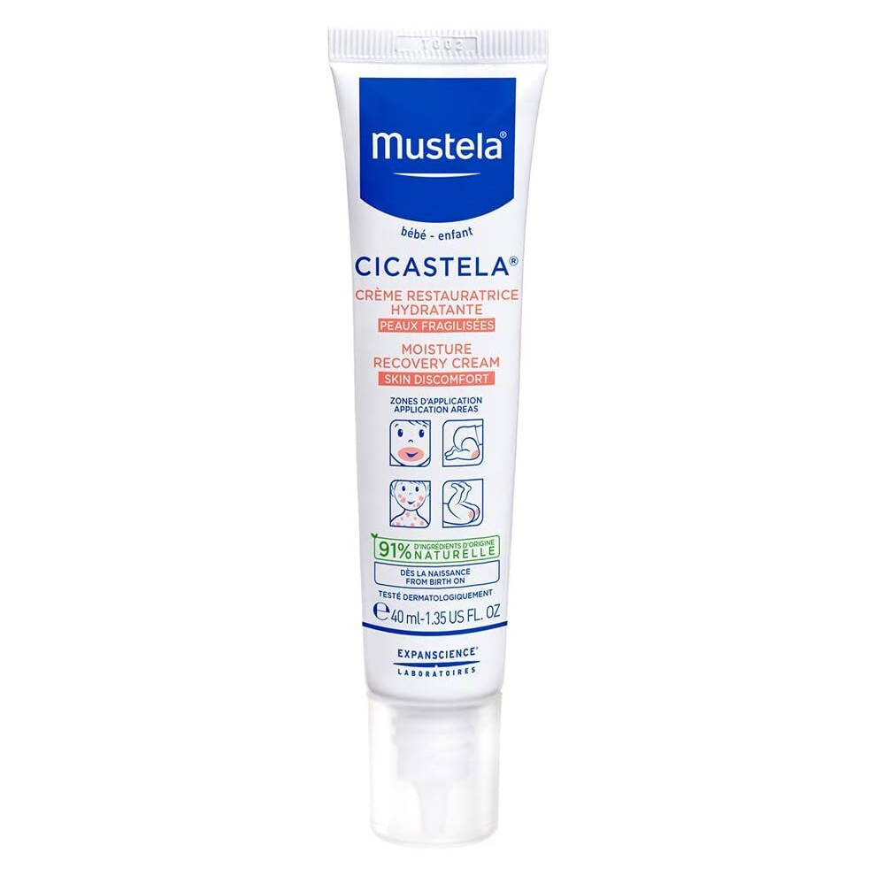 Mustela Cicastela Moisture Recovery For Babies & Children's Skin Irritations & Discomfort 40Ml | Soothing & Hydrating |Hypoallergenic Baby Care Cream