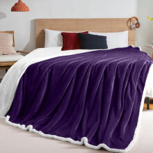 (Super King, Purple) Heavy Thick Blanket Bed Throw-Single Double King Size-Warm Fluffy for Extreme Winters