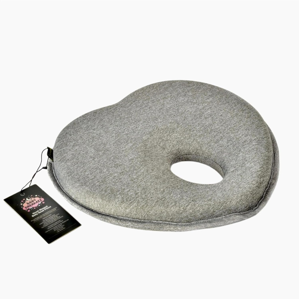 Baby Head Support Pillow,Prevents Flat Head,Heart Shaped Cushion, Super Soft Memory Foam,Retains Babies Natural Anatomical Head Neck Skull Shape