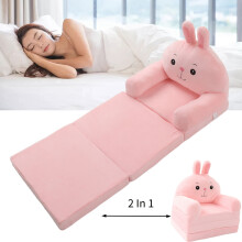 Nouveau canapé pliable 2 en 1, canapé mignon dessin animé pliable pliable chaise douce respirante pour lire le sommeil 2 couches