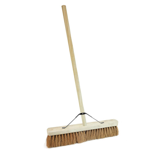 1 x 24" Coco Soft Bristle Sweeping Broom With Handle