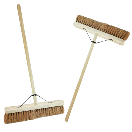 1 x 24" Coco Soft Bristle Sweeping Broom With Handle 2
