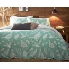 Creative Cloth Moorland Birds Double Duvet Reversible Set Green