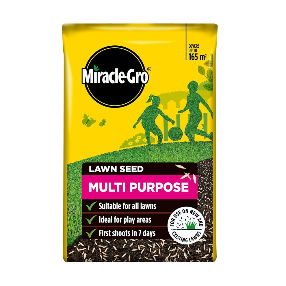 Miracle Gro Multi Purpose Lawn Seed 165m2 Ryegrass Fine Grass Seed 5kg