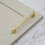 (128mm Handle) Brushed Brass Handle Slim Square Pull 3