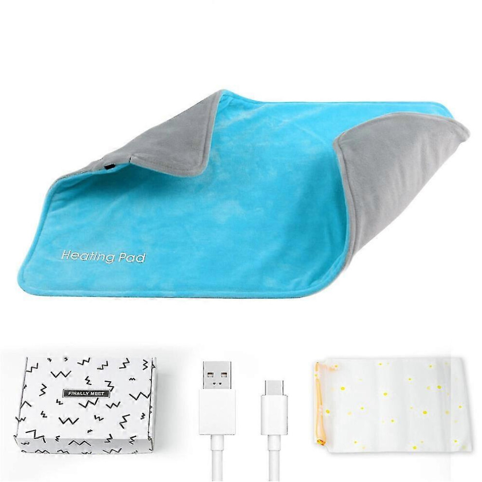 Kikidex Blue (, One Size) Electric Heated Blanket Body Hands Foot Warmer Pad Muscle Pain Relief Heating Mat -Nmaov