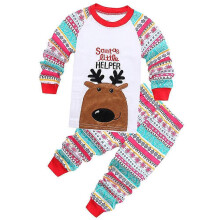 (7-8 Years, E) Christmas Kids Boys Girls Pajamas Pyjamas Pjs Set Toddler Long Sleeve Tops Trousers Sleepwear Nightwear Xmas Theme Outfits Loungewear
