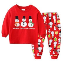 (3-4 Years, D) Christmas Kids Boys Girls Pajamas Pyjamas Pjs Set Toddler Long Sleeve Tops Trousers Sleepwear Nightwear Xmas Theme Outfits Loungewear
