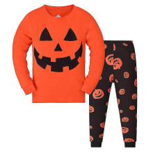 (3-4 Years, One size) Halloween Toddler Kids Boys Girls Skeleton/pumpkin Print Pajamas Pyjamas Pjs Set Long Sleeve Tops Trousers Sleepwear Nightwear -NMAOV