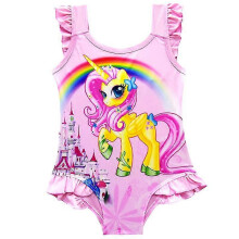 (5-6 Years, Pink) Kids Girls One Piece Bikini Swimwear Cartoon Unicorn Swimsuit Beachwear -NMAOV