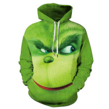 (11-12Y, B) Kids Christmas The Grinch Hoodie Boys Girls Long Sleeve Pullover Hooded Sweatshirt Tops With Pocket