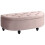 Homcom HOMCOM Semi-Circle Storage Ottoman Bench Tufted Upholstered Pink 8