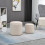 Homcom HOMCOM Modern Fabric Storage Ottoman with Removable Lid, Set of 2, Cream White 1