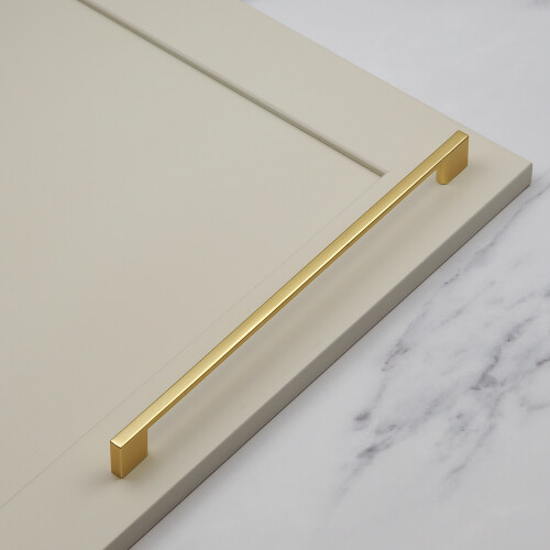 (320mm Handle) Brushed Brass Handle Slim Square Pull 2