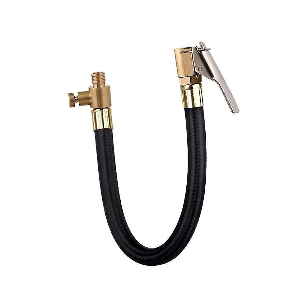 Tire Inflator Pump Hose, 60Cm Car Valve Air Rubber Hose Tire Chuck With Clip Extension Hose Adapter 5778930553051