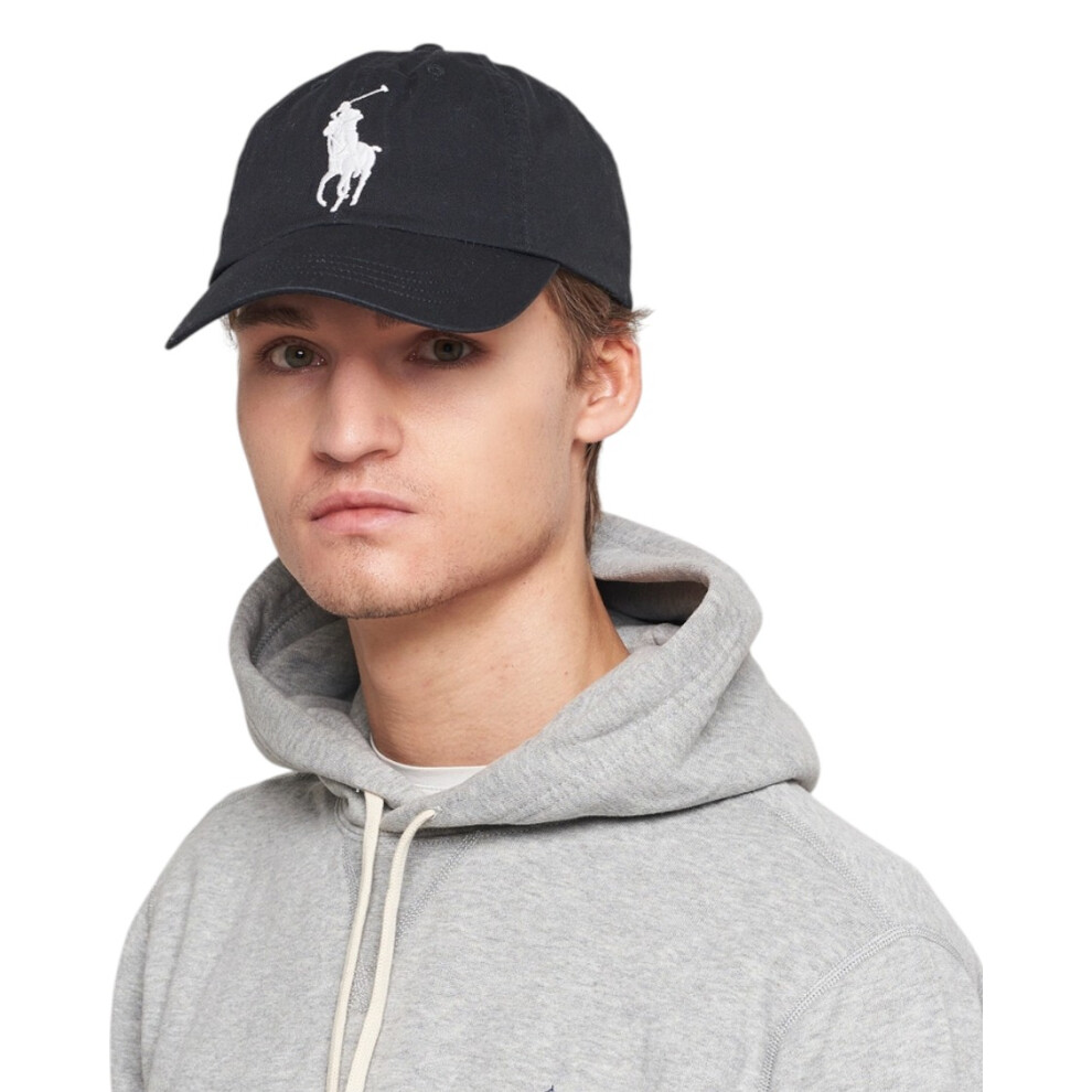 New Ralph Lauren Men's (One Size, ) Polo Caps Big Pony Chino Ball Cap Baseball Caps Black