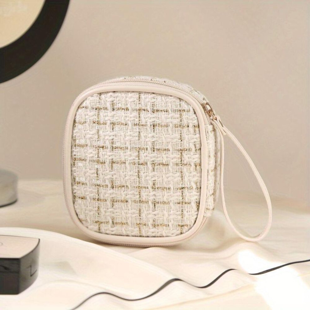 (white) Makeup Bag Small Fragrance Lipstick Bag Light Luxury Cosmetics Storage Bag Portable Travel Storage Bag