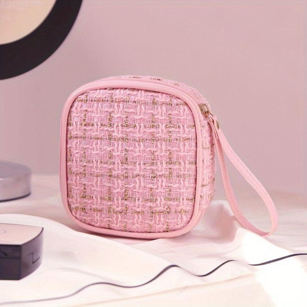 (pink) Makeup Bag Small Fragrance Lipstick Bag Light Luxury Cosmetics Storage Bag Portable Travel Storage Bag