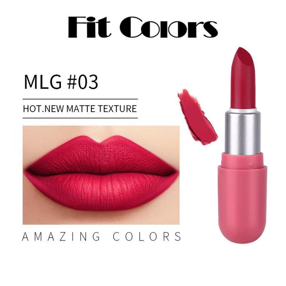 (03#) Mini Capsule Matte Lipstick Mist Velvet Non-fading Portable Mini Lipstick