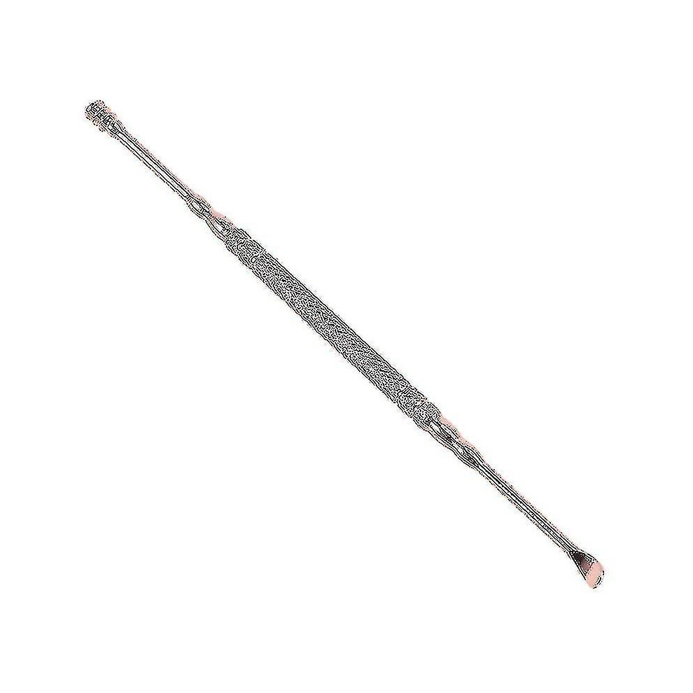 Golden Doubleside Ear Wax Pick Cleaner Remover Tool Curette Ear Scoop Spoon Stainless Steel Curette (Rose )