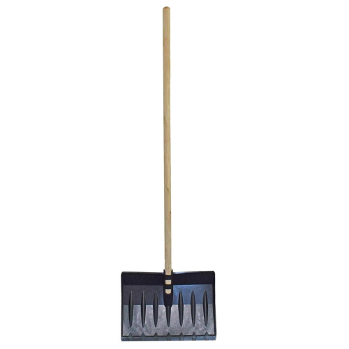 2 x Black Long Wooden Handle Snow Shovel Spade 2