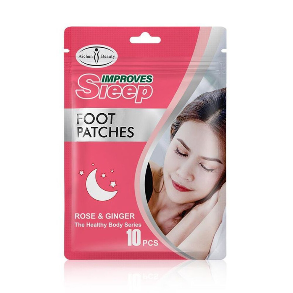 (1*10pcs) 10pcs Rose And Ginger Foot Patches, Plant Extracts Soothe Feet