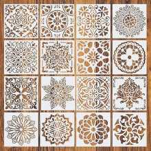 Mandala Painting Stencil, Reusable Stencils, Mandala Dot Pattern Painting Stencil for Wall, Furniture, Floor(16 Pcs)