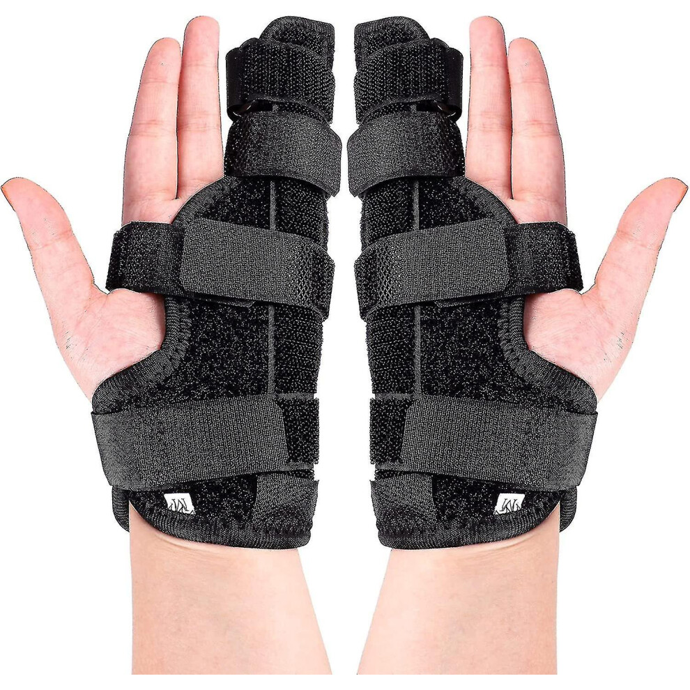 2 Pack Boxer Finger Splint Padded Support Brace Boxer Fracture Splint Metacarpal Finger Splint Hand