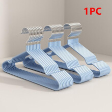 (A1) Clothes Hanger Hanger With Grooves For Airing Children Adult Metal Simple Thick Non-Slip Dip Plastic Coat Hanger Blue Green