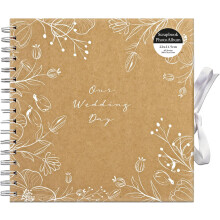 Our Wedding Day Kraft Rustic Floral Scrapbook Photo Album