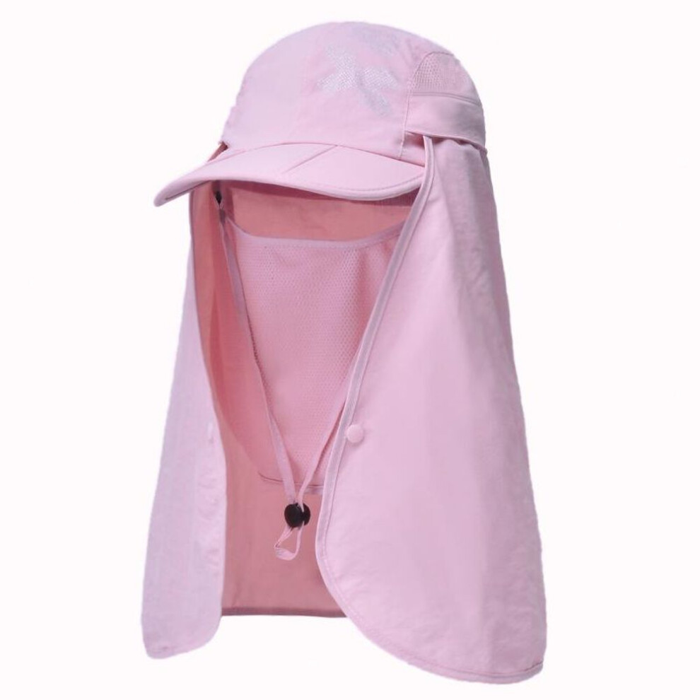 (pink) Men and women increase the shawl sun hat outdoor sun protection quick-drying hat mountaineering hat summer folding baseball cap