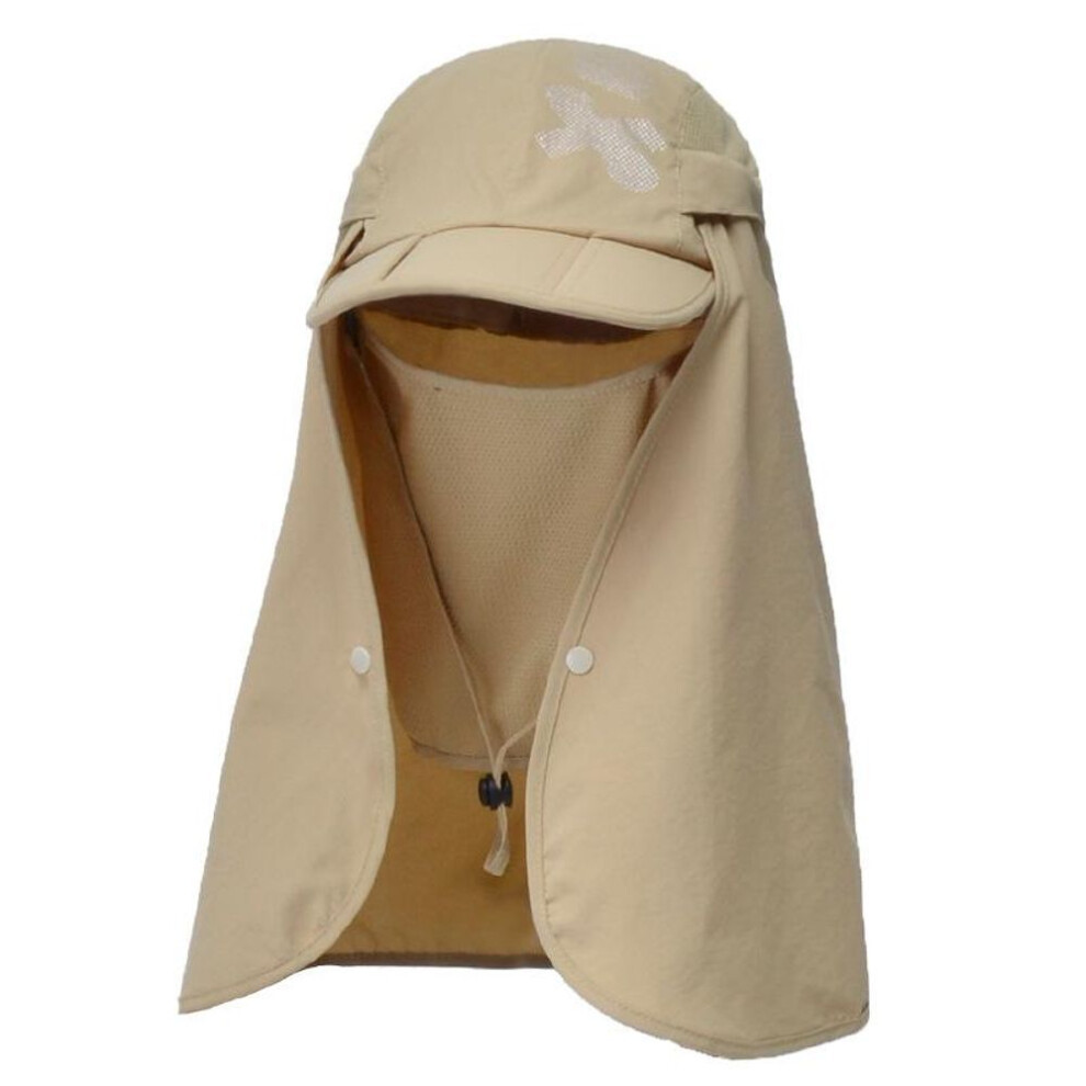 (khaki) Men and women increase the shawl sun hat outdoor sun protection quick-drying hat mountaineering hat summer folding baseball cap