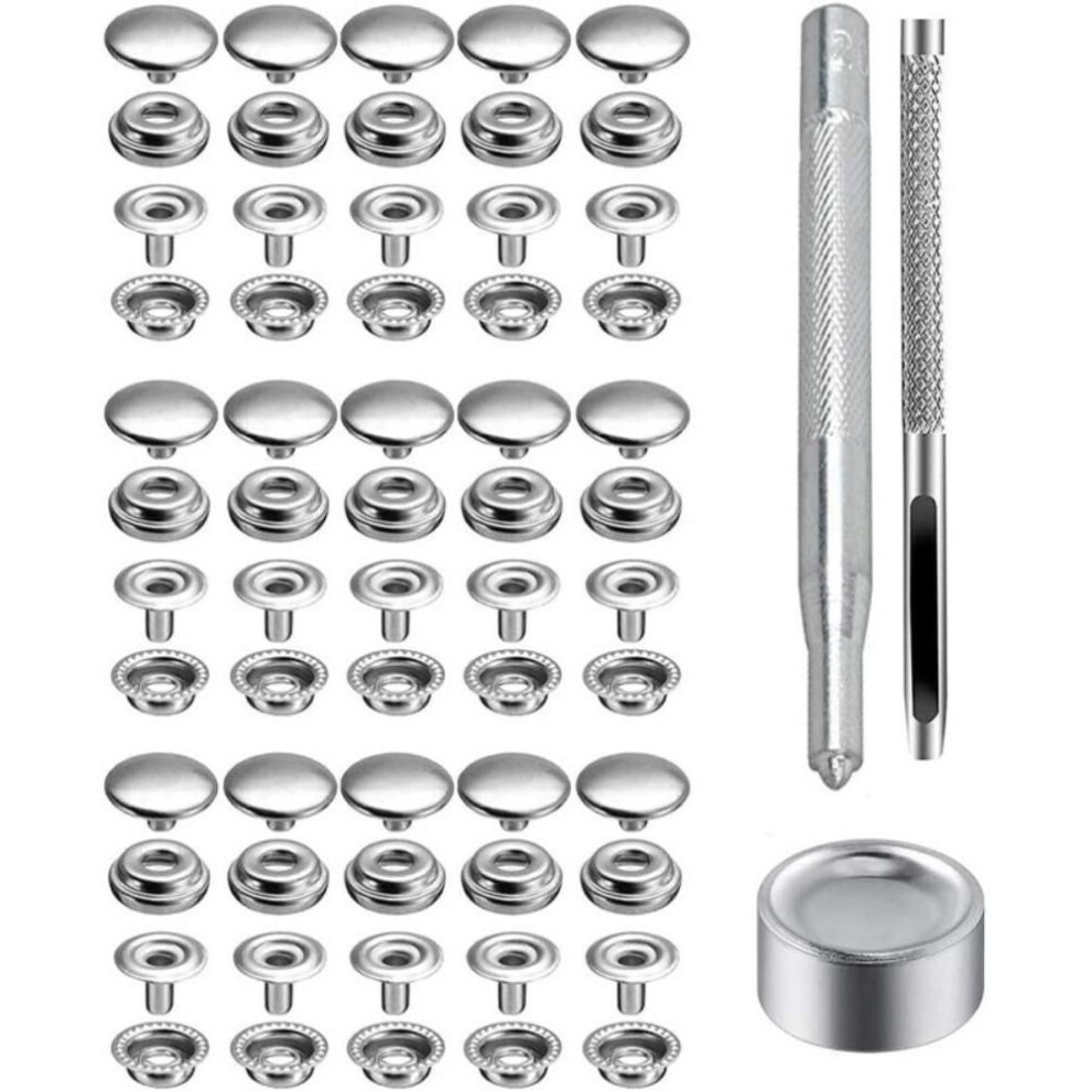 (no pliers) 200pcs Boxed Snaps Buttons Set Stainless Steel Leather Punch Pliers  Clothing Sewing