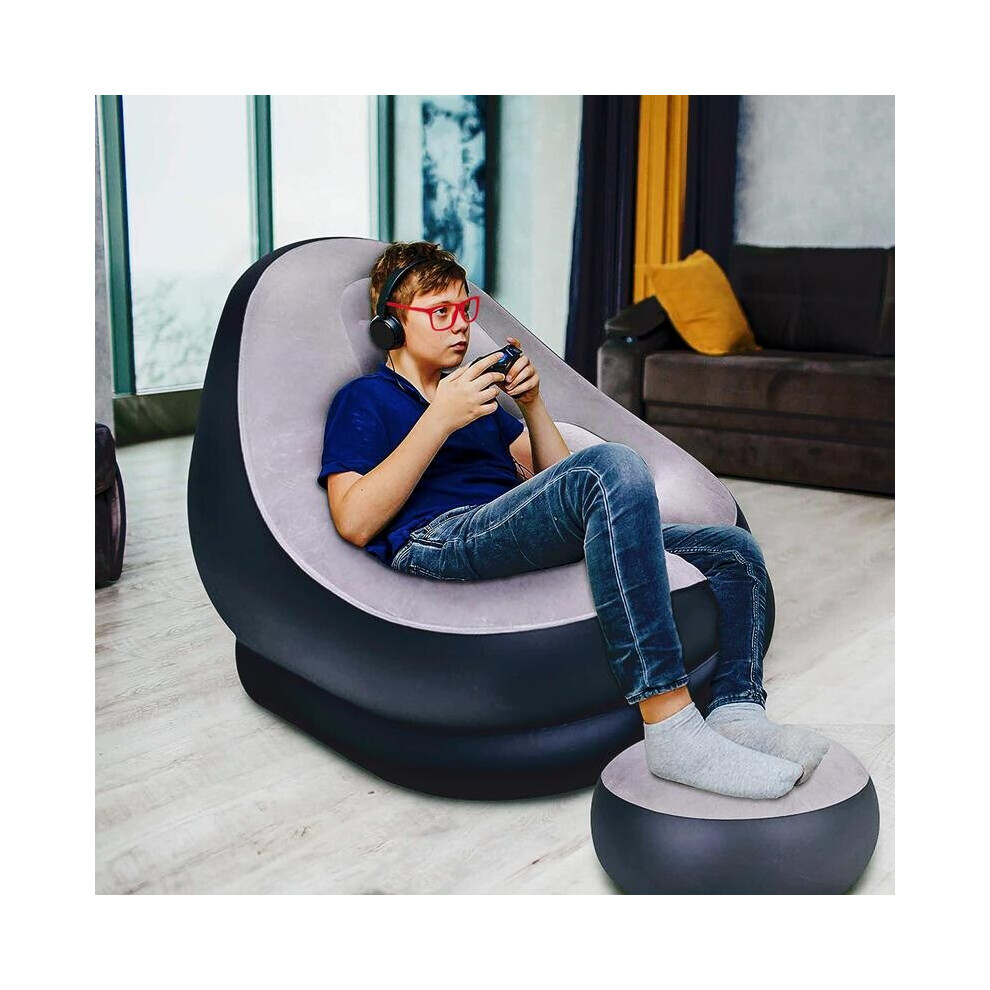 Inflatable Lounger & Ottoman | Crystals | Indoor/Outdoor
