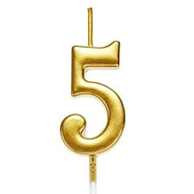 Gifts 4 All Occasions Limited Shatchi Gold 5 Number Candle Birthday Anniversary Party Cake Decorations Topper