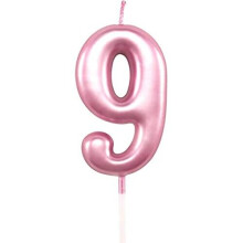 SHATCHI SHATHI Number Pink 9 Candle Birthday edding Anniversary New Year Party Cake Decorations Topper Girls