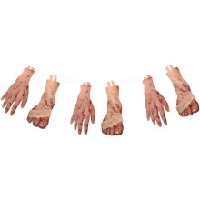 16Pcs Halloween Body Parts Garland Bloody Limbs Arms Feet Party Banner