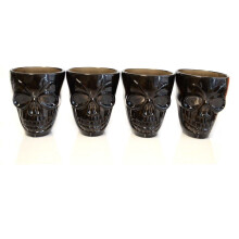 4Pcs Halloween Clear Skull Shot Glasses - 55ml Tableware Spooky Décor