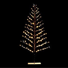 5Ft Pre Lit Brown Snowy Twig Christmas Tree 112 Twinkling LED Lights Metal Frame Indoor Birch Tree