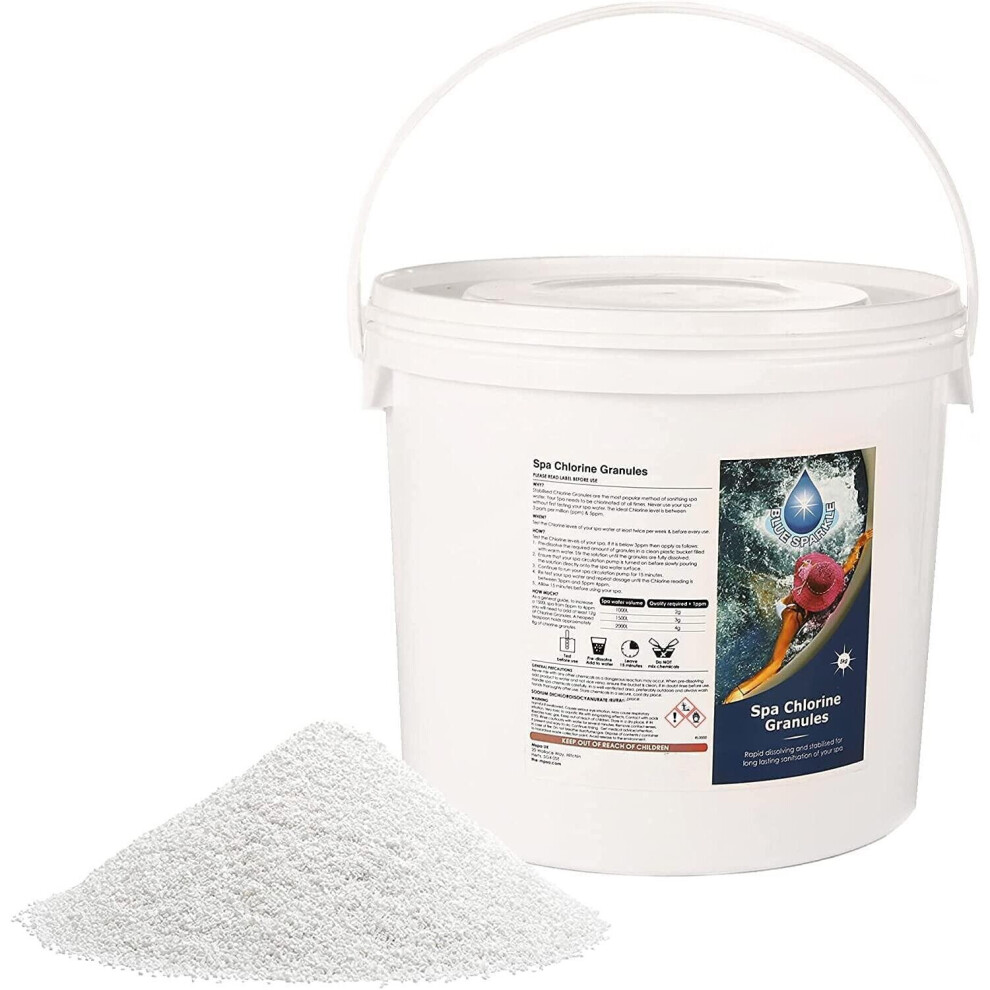 Blue Sparkle 5KG Chlorine Granules For Swimming Pool Hot Tub Spa