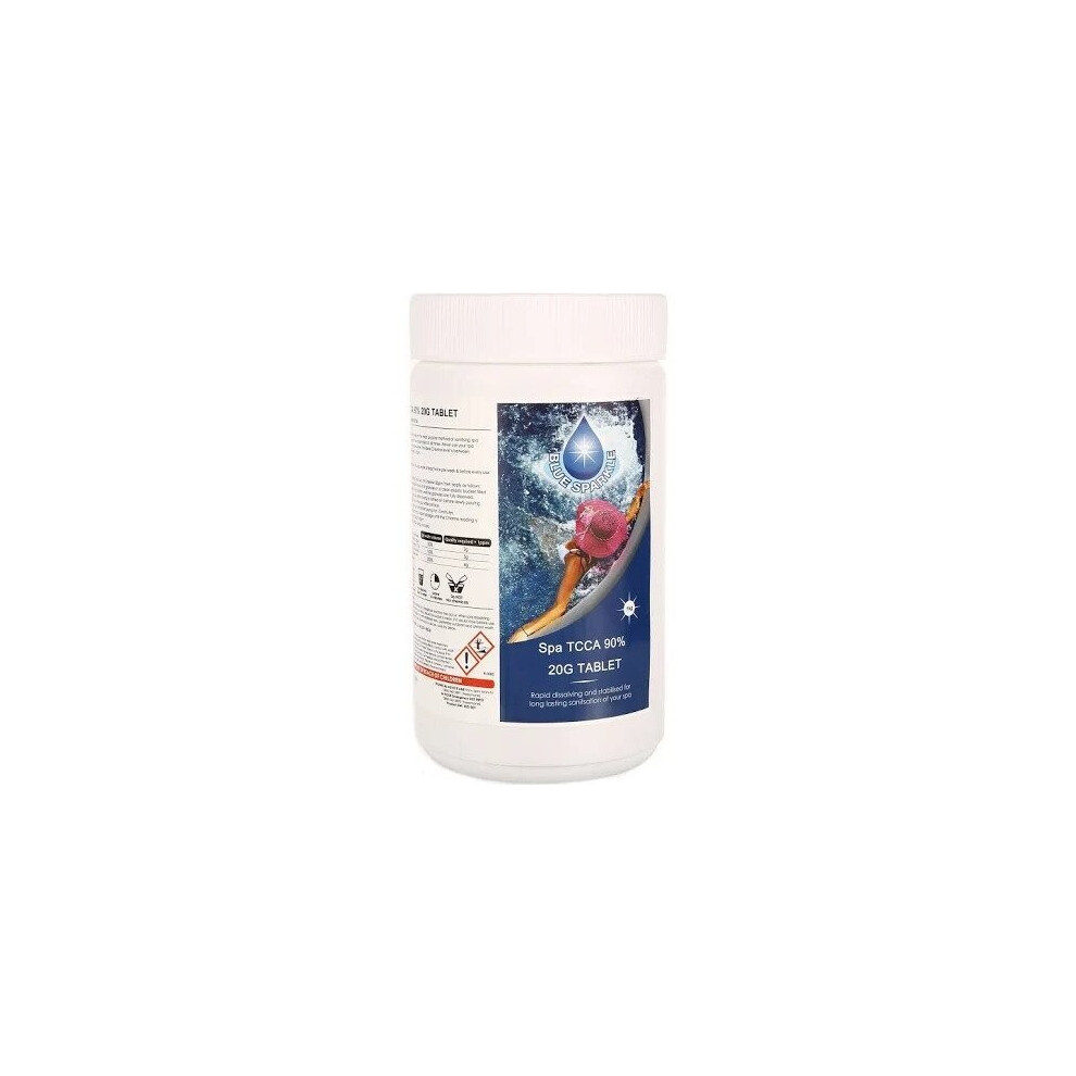 Shatchi 1Kg Chlorine Tablets Hot Tub Spa Swimming Pool 50 X 20G