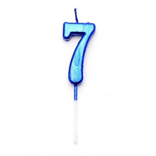 SHATCHI Blue 7 Number Candle Boys Birthday Wedding Anniversary New Year Party Cake Decorations Topper
