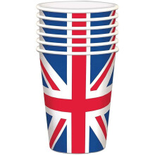 SHATCHI 10X Union Jack Pappbecher Königin Platin Jubiläum GB Royal Street Party Geschirr