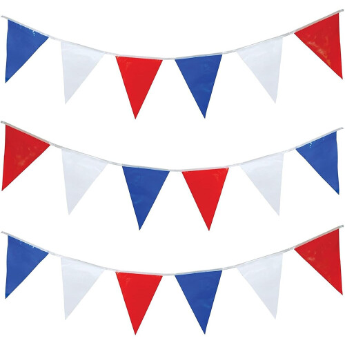 SHATCHI 20M Red White and Blue Bunting Garland Union Jack Banner Party Decorations Supplies Sporting Eve