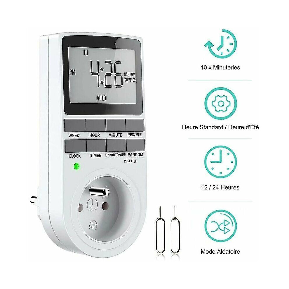 Digital Programmable Socket, Weekly Digital Timer With Lcd Display, 12H/24H/7Days Power Outlet Timer, Energy Saving For Home Appliances And Lighting ( 5778930555031