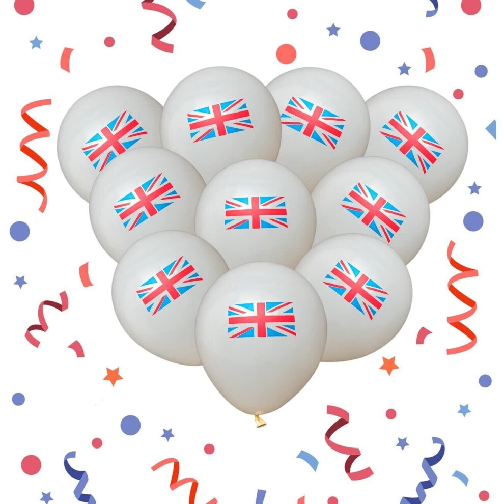 SHATCHI Union Jack Balloons GB Platinum Jubilee Royal Street Party Sports Event DecorX10