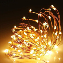 Shatchi 2m Long 20 Warm White LED Micro Rice Gold Copper Wire Indoor Battery Operated Firefly String Fairy Lights Bunch Wedding Party Christmas Decora