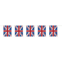 SHATCHI 33ft/10m Long Britain GB Union Jack FABRIC Bunting Garland Banner Street Party Dekorationen 30 Flaggen Sporting Events Pub BBQ Royal Theme
